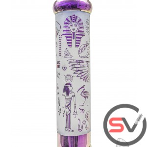 EGYPTIAN SYMBOLS FROSTED GLASS WATER PIPE 14inch